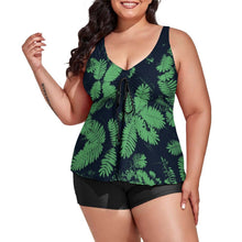 Lade das Bild in den Galerie-Viewer, Over Size Einzelbilddruck Damen / Frauen Voll Druck Sexy Tankini Set Tief V-Ausschnitt Große Größen QZ6065 mit Fotos Muster Text Logo selbst gestalten und bedrucken