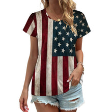 Lade das Bild in den Galerie-Viewer, Oversize Multi-Image-Druck Damen / Frauen T-Shirt Kurzarm mit V Ausschnitt VT Große Größen mit Fotos Muster Text Logo selbst gestalten und bedrucken