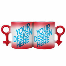Lade das Bild in den Galerie-Viewer, Paare / beste Freundinen Farbwechsel Tassen schwarze magic Tasse Zaubertassen Fototasse aus Keramik - 2 Stücke / Packung - selbst gestalten und bedrucken