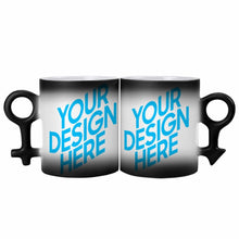 Lade das Bild in den Galerie-Viewer, Paare / beste Freundinen Farbwechsel Tassen schwarze magic Tasse Zaubertassen Fototasse aus Keramik - 2 Stücke / Packung - selbst gestalten und bedrucken