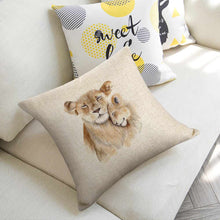 Lade das Bild in den Galerie-Viewer, Personalisierte Kissenhülle Kissenbezug 45 x 45 cm aus Leinen einseitiger Druck mit Fotos Muster Text selbst gestalten und bedrucken