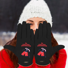 Lade das Bild in den Galerie-Viewer, Personalisierte Wildleder Damenhandschuhe mit Foto Muster Text selbst gestalten und bedrucken