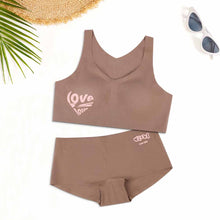 Lade das Bild in den Galerie-Viewer, Personalisierte nahtlose Bustier Bralette BH Set mit Panty (2-tlg) mit Fotos Muster Text Logo selbst gestalten und bedrucken