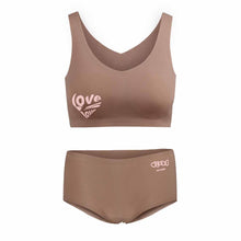 Lade das Bild in den Galerie-Viewer, Personalisierte nahtlose Bustier Bralette BH Set mit Panty (2-tlg) mit Fotos Muster Text Logo selbst gestalten und bedrucken
