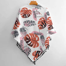Lade das Bild in den Galerie-Viewer, Poncho Strickcape mit Fransen Halsschal Schal in hochwertiger Ausführung MY07 für Damen Frauen mit Foto Muster Text selbst gestalten und bedrucken