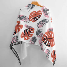 Lade das Bild in den Galerie-Viewer, Poncho Strickcape mit Fransen Halsschal Schal in hochwertiger Ausführung MY07 für Damen Frauen mit Foto Muster Text selbst gestalten und bedrucken