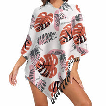 Lade das Bild in den Galerie-Viewer, Poncho Strickcape mit Fransen Halsschal Schal in hochwertiger Ausführung MY07 für Damen Frauen mit Foto Muster Text selbst gestalten und bedrucken