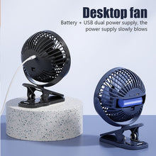 Lade das Bild in den Galerie-Viewer, USB-Ladung Tischturmventilator Ventilator Tischventilator leiser Mini-Clip-Ventilator für Schlafsaal, Nachttisch, Schreibtisch
