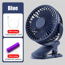 Lade das Bild in den Galerie-Viewer, USB-Ladung Tischturmventilator Ventilator Tischventilator leiser Mini-Clip-Ventilator für Schlafsaal, Nachttisch, Schreibtisch