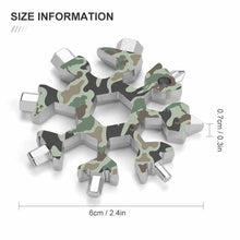 Lade das Bild in den Galerie-Viewer, Schneeflocken-Form Multifunktionswerkzeug Schraubenschlüssel mit Foto Text selbst gestalten und bedrucken