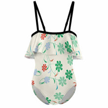 Lade das Bild in den Galerie-Viewer, Schulterfreier Badeanzug NT045 für Mädchen selbst gestalten und bedrucken