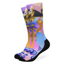 Lade das Bild in den Galerie-Viewer, Damen & Herren Schwarze Strümpfe Socken Gekämmte Baumwolle selbst gestalten und bedrucken