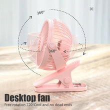 Lade das Bild in den Galerie-Viewer, USB-Ladung Tischturmventilator Ventilator Tischventilator leiser Mini-Clip-Ventilator für Schlafsaal, Nachttisch, Schreibtisch