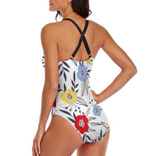 Lade das Bild in den Galerie-Viewer, Einzelbilddruck Sexy LT3150 Frauen Badeanzug Einteilig One-piece mit gekreuztem Träger selbst gestalten und bedrucken