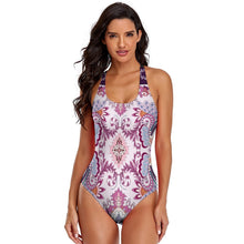 Lade das Bild in den Galerie-Viewer, Sexy modisches 2023 Multi-Image-Druck Damen / Frauen One-piece Swimsuit Swimwear Badeanzug mit tiefem Rundhalsausschnitt LT3150 mit Fotos Muster Text Logo selbst gestalten und bedrucken