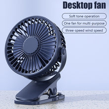 Lade das Bild in den Galerie-Viewer, USB-Ladung Tischturmventilator Ventilator Tischventilator leiser Mini-Clip-Ventilator für Schlafsaal, Nachttisch, Schreibtisch