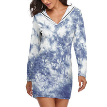 Lade das Bild in den Galerie-Viewer, Sportliches Hoodiekleid Langer Kapuzenpullover-Kleid QZ6056 Damen/Frauen selbst gestalten und bedrucken