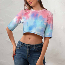 Lade das Bild in den Galerie-Viewer, T-Shirt TSHIRT Crop Top mit 2/3 Arm super kurz NZ110 - Damen / Frauen - selbst gestalten und bedrucken