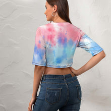 Lade das Bild in den Galerie-Viewer, T-Shirt TSHIRT Crop Top mit 2/3 Arm super kurz NZ110 - Damen / Frauen - selbst gestalten und bedrucken