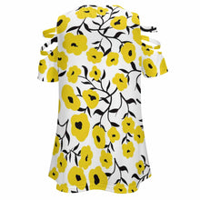 Lade das Bild in den Galerie-Viewer, T-Shirt Schulterfrei Tops Kurzarm Oberteil mit Reißverschluss für Damen Frauen mit Foto Text selbst gestalten und bedrucken