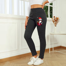 Lade das Bild in den Galerie-Viewer, Thermoleggins Super Dicke Lang High Waist Fleece Hose Winter Warme Jogginghose Grössen Elastische Strumpfhosen Damen Frauen mit Foto Text selbst gestalten und bedrucken