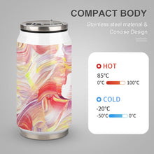 Lade das Bild in den Galerie-Viewer, Vollprint Cola Cup Becher Thermobecher aus Edelstahl 304 mit Deckel und Strohhalm 300ml / 500ml mit Foto Muster Text Logo selbst gestalten und bedrucken