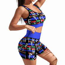 Lade das Bild in den Galerie-Viewer, Vollprint Damen Fitness Trainingsanzug Stretch Tank Top Leggings Set Yoga Set 2 tlg. ABTZ mit Foto Muster Text Logo selbst gestalten und bedrucken