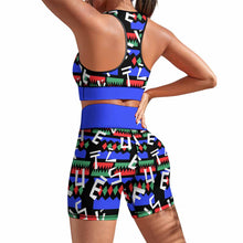 Lade das Bild in den Galerie-Viewer, Vollprint Damen Fitness Trainingsanzug Stretch Tank Top Leggings Set Yoga Set 2 tlg. ABTZ mit Foto Muster Text Logo selbst gestalten und bedrucken