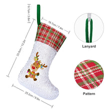 Lade das Bild in den Galerie-Viewer, Weihnachtsstrumpf Weihnachtssocke grün oder rot mit Pailletten selbst gestalten und bedrucken
