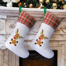 Lade das Bild in den Galerie-Viewer, Weihnachtsstrumpf Weihnachtssocke grün oder rot mit Pailletten selbst gestalten und bedrucken