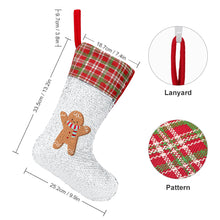 Lade das Bild in den Galerie-Viewer, Weihnachtsstrumpf Weihnachtssocke grün oder rot mit Pailletten selbst gestalten und bedrucken