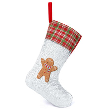 Lade das Bild in den Galerie-Viewer, Weihnachtsstrumpf Weihnachtssocke grün oder rot mit Pailletten selbst gestalten und bedrucken