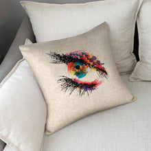 Lade das Bild in den Galerie-Viewer, Weißer Leinen Kissenbezug Kissenhülle beidseitiger Druck mit Foto Text selbst gestalten und bedrucken