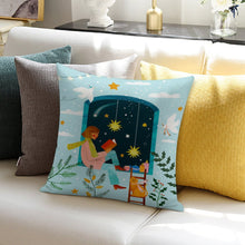 Lade das Bild in den Galerie-Viewer, Weißer Leinen Kissenbezug Kissenhülle einseitiger Druck mit Foto Text selbst gestalten und bedrucken