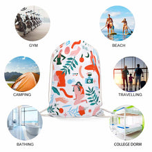 Lade das Bild in den Galerie-Viewer, XB0604002 Kordeltasche Rucksack mit Kordelzug aus Duschvorhang-Tuch selbst gestalten und bedrucken