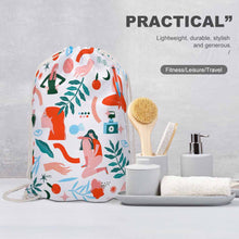 Lade das Bild in den Galerie-Viewer, XB0604002 Kordeltasche Rucksack mit Kordelzug aus Duschvorhang-Tuch selbst gestalten und bedrucken