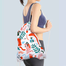 Lade das Bild in den Galerie-Viewer, XB0604002 Kordeltasche Rucksack mit Kordelzug aus Duschvorhang-Tuch selbst gestalten und bedrucken