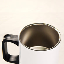 Lade das Bild in den Galerie-Viewer, 440ml Auto-Trinkbecher Trinkgefäße grau / weiß selbst gestalten und bedrucken