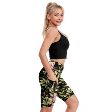 Lade das Bild in den Galerie-Viewer, Yoga Hose 1/2 Kurze Sporthose Biker Short mit einer Eingrifftasche Damen / Frauen Y011B selbst gestalten und bedrucken