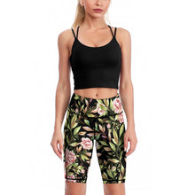 Lade das Bild in den Galerie-Viewer, Yoga Hose 1/2 Kurze Sporthose Biker Short mit einer Eingrifftasche Damen / Frauen Y011B selbst gestalten und bedrucken