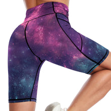 Lade das Bild in den Galerie-Viewer, Yoga Hose 1/2 Yoga Leggings mit zwei Seitentaschen Damen / Frauen selbst gestalten und bedrucken
