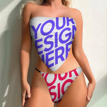 Lade das Bild in den Galerie-Viewer, 2023 New Modische Sexy Multi-Image-Design Bustier Push-Up Bikini Set 2 teilig J203D65 mit Ihrem Foto Motiv und Text selbst gestalten und bedrucken