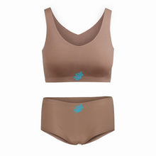 Lade das Bild in den Galerie-Viewer, Personalisierte nahtlose Bustier Bralette BH Set mit Panty (2-tlg) WH021 Mittelteil Druck mit Fotos Muster Text Logo selbst gestalten und bedrucken