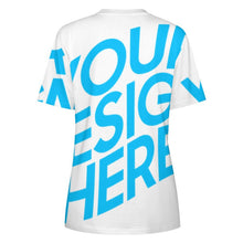 Lade das Bild in den Galerie-Viewer, Einzelbilddruck Allover Print Rundhalsshirt Damen / Frauen 100% Baumwolle Kurzarmshirt Tshirt ay001 mit Fotos Muster Text Logo selbst gestalten und bedrucken