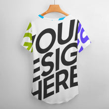 Lade das Bild in den Galerie-Viewer, Große Größen Multi-Image-Druck Damen / Frauen T-Shirt TSHIRT kurzarm mit V-Ausschnitt NZ109 mit Fotos Muster Text Logo selbst gestalten und bedrucken