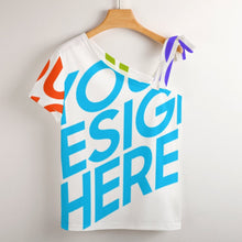 Lade das Bild in den Galerie-Viewer, Multi-Image-Druck Kurzarmbluse Short Sleeve ZT mit Schleife Träger TSHIRT mit Foto Text Muster selbst gestalten und bedrucken