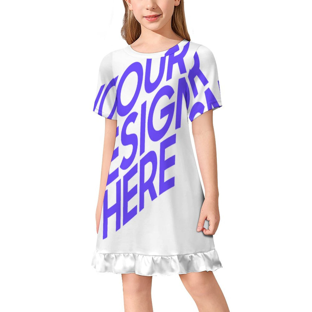 Einzelbild-Design Mädchen Kleid Sommerkleid Kurzarm F5Q mit Foto Design Motiv Text selbst gestalten und bedrucken