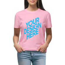 Lade das Bild in den Galerie-Viewer, Vorderseite-Druck Frontprint T-Shirt mit Rundhals und Kurzarm für Damen Frauen selbst gestalten und bedrucken