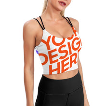 Lade das Bild in den Galerie-Viewer, Multi-Image-Druck Sexy Damen / Frauen Crop Top Yoga Top Sport-BH Spaghettishirt mit Bustier und gekreuzten Spaghettiträgern YJ005 mit Fotos Muster Text Logo selbst gestalten und bedrucken