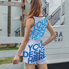 Lade das Bild in den Galerie-Viewer, Frauen Damen Leichter Sommer Jumpsuit Overall T05 mit Foto Text selbst gestalten und bedrucken